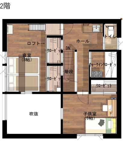 イチケンのモデルハウス2階