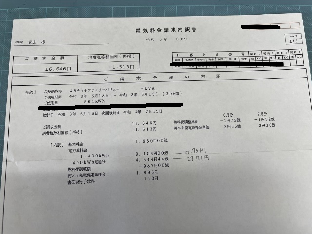 第２７７５回：『太陽に素直な家』光熱費の発表２０２１年６月編