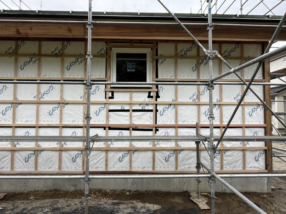 第３６８７回：『岩上の家』外壁下地～二重通気胴縁～